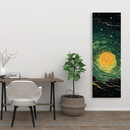 Turmoil in Space - Yellow Canvas Art for Home Decor