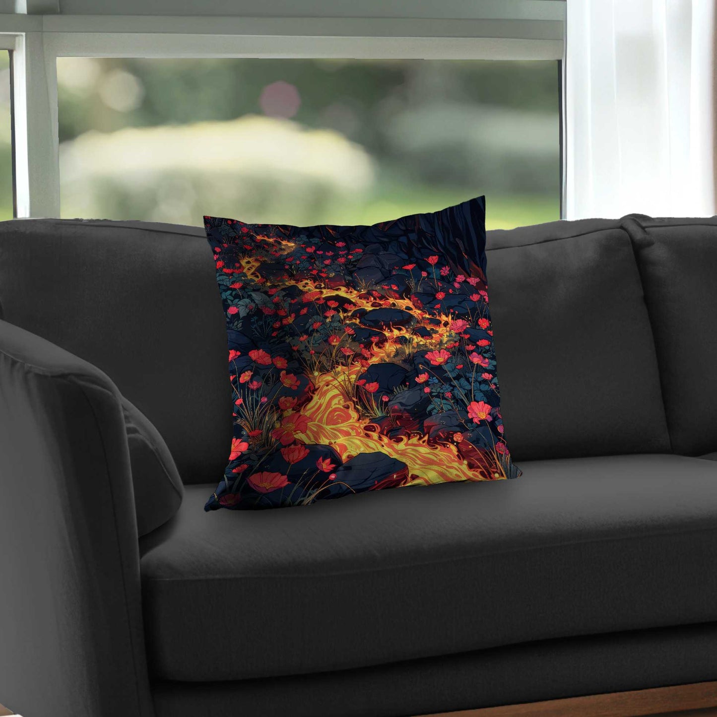 Dodging Nature Black Poly Twill Throw Pillow Insert | Decor
