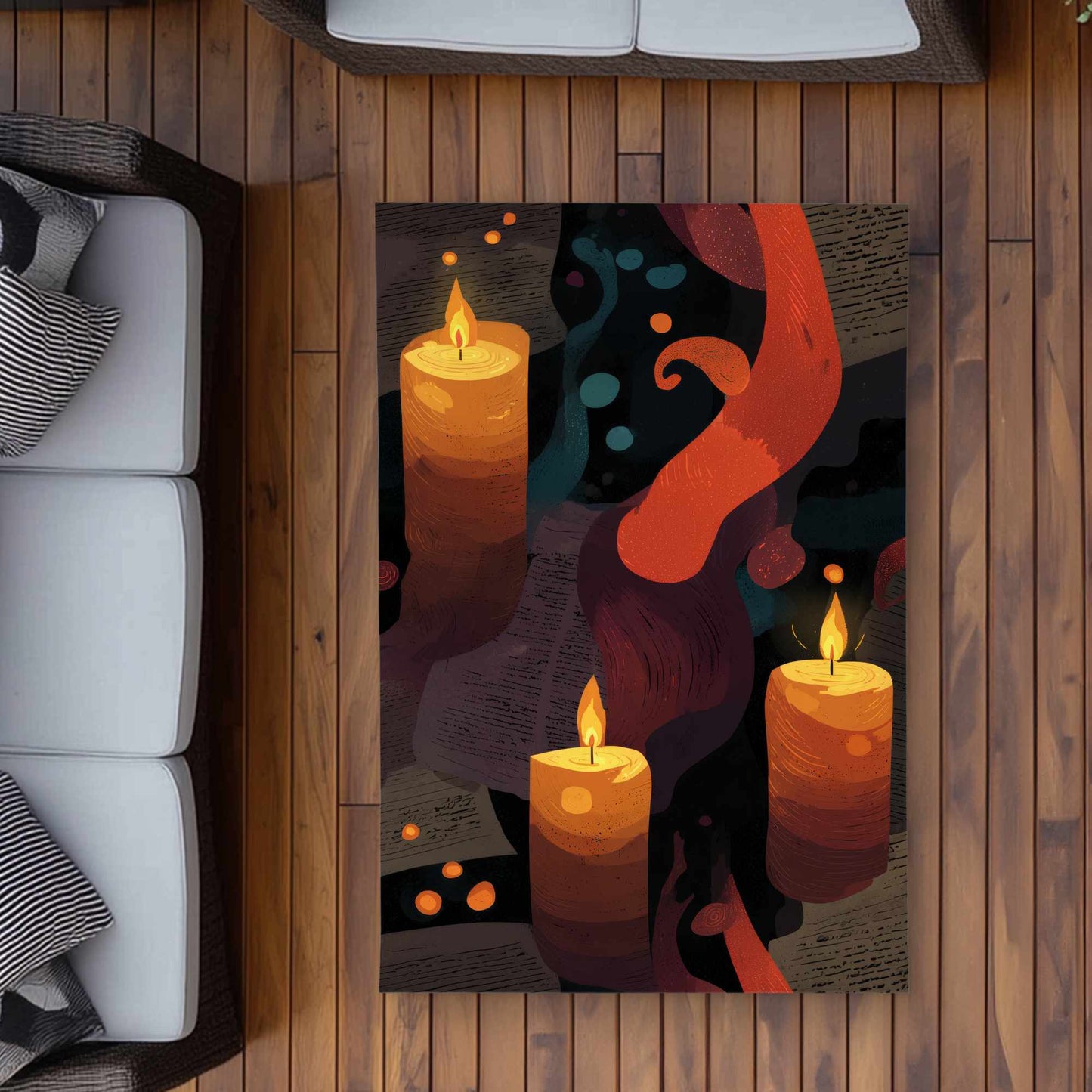 Tapis d'extérieur Whispers in Flame | Décoration d'intérieur élégante