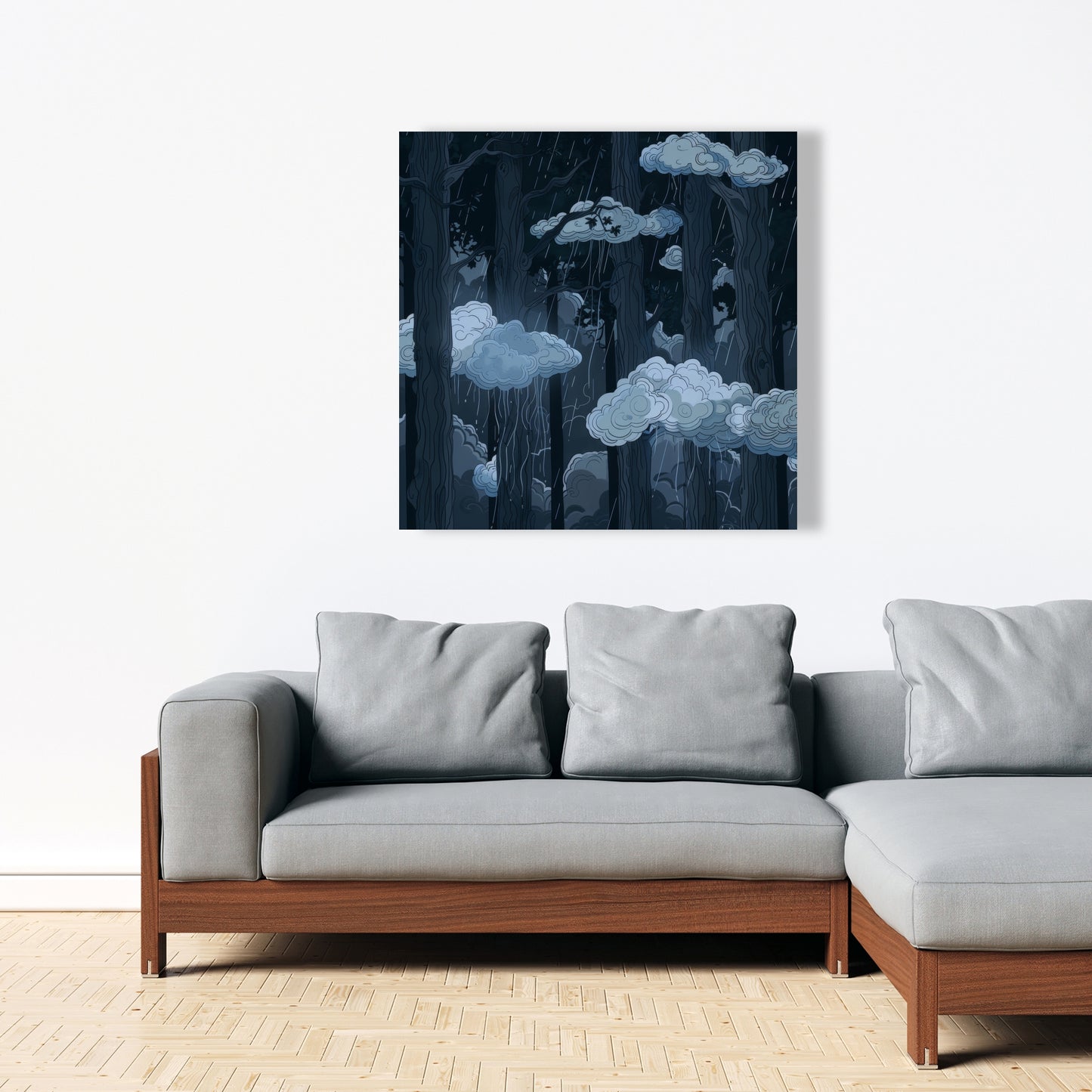 Sneeky Clouds - Gray Canvas for Stylish Home Decor