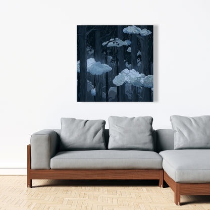 Sneeky Clouds - Gray Canvas for Stylish Home Decor