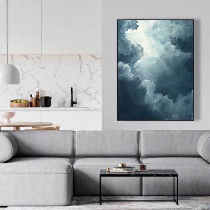 Afterglow - Gray Framed Canvas Art for Elegant Home Decor