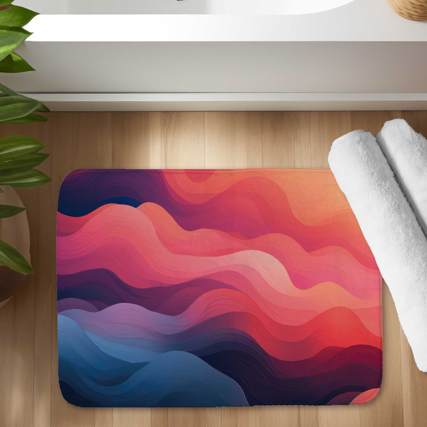 Tapis de bain « Fumée Éthérée » | Tapis doux et élégant pour la décoration intérieure