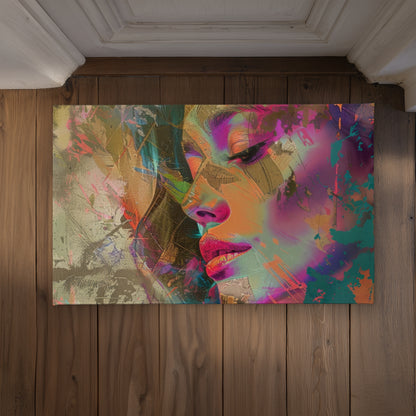 Grunge Look Coral Indoor/Outdoor Door Mat | Home Decor