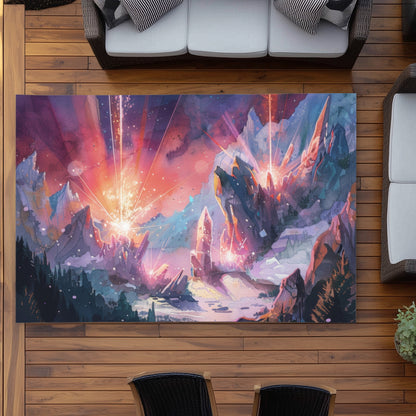 Beaming Signal Pink Outdoor Area Rug | Stylish Home Decor