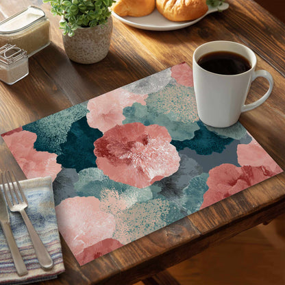 Whispering Coral Blooms Placemat | Elegant Home Decor