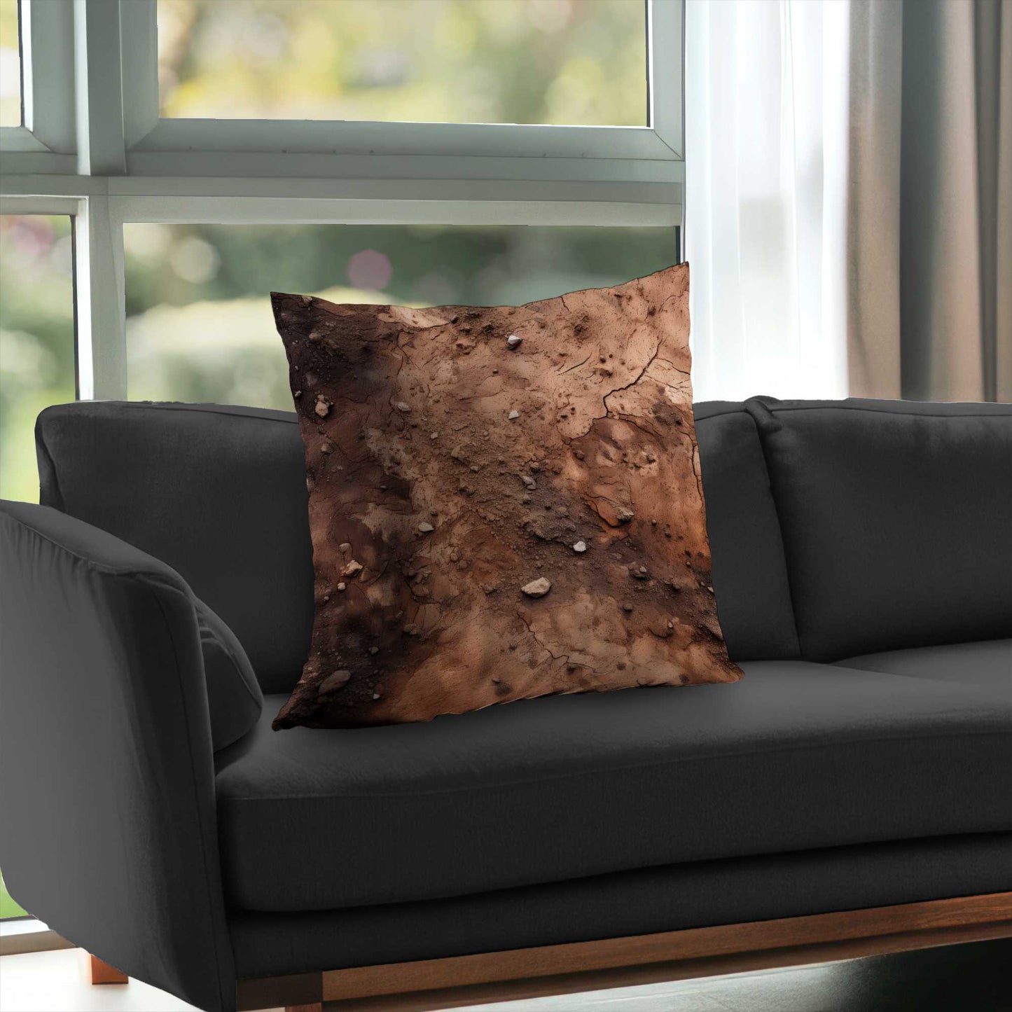 Mud and Stones Poly Twill Throw Pillow | Home Decor Accent