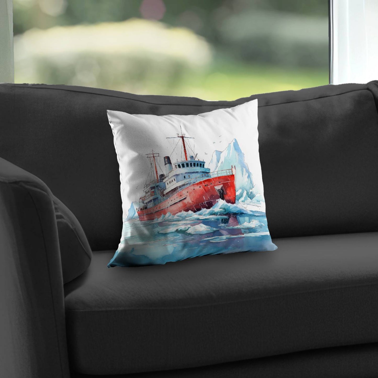 Breaking the ice - Throw pillow - Print on demand