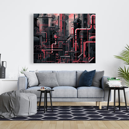 Industrial Empire - Red Canvas Art for Home Decor