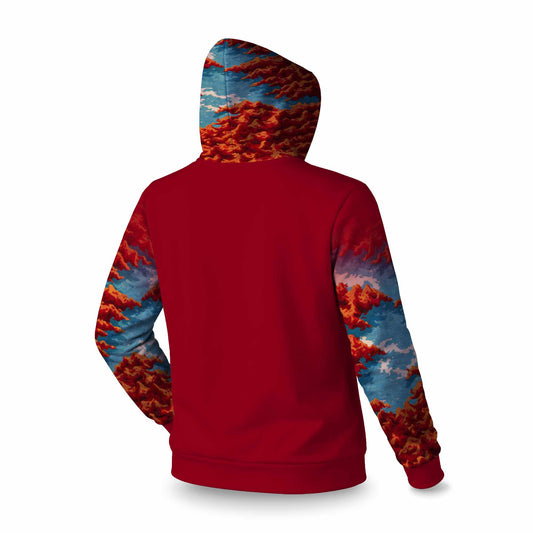 Sweat à capuche Red Mounds Sleevie | Vêtements élégants