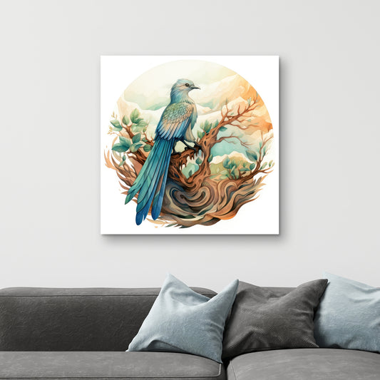 Perched - Turquoise Canvas Art for Home Decor | Stylish Accent