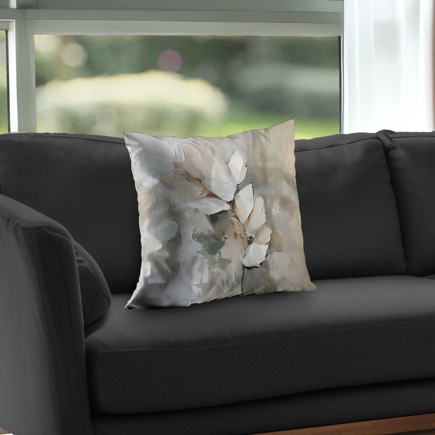 Leaf Poly Twill Throw Pillow - Stylish Home Decor Accent