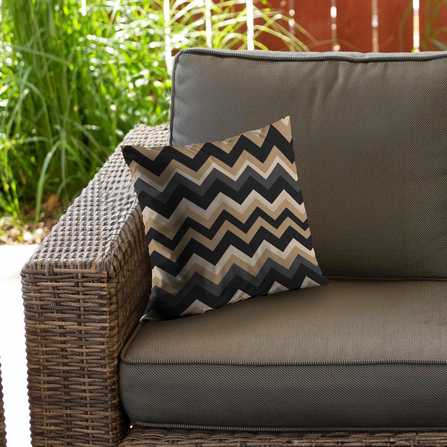 Earth Tone Waves Poly Twill Throw Pillow - Home Decor Accent