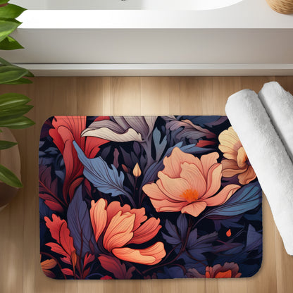 Blooming Uninterrupted Orange Bath Mat | Home Decor Essentials