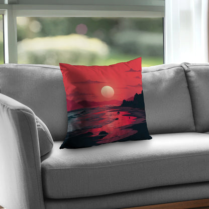 Red sky - Throw Pillow