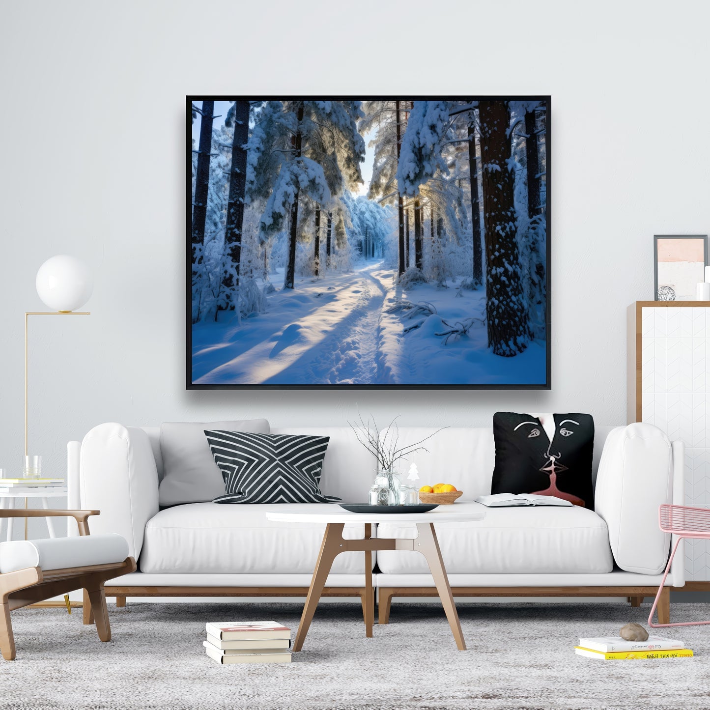 Snowy path - 36"x36" Framed canvas