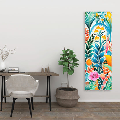 Flowing Flowers - Green Canvas for Elegant Home Decor