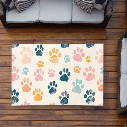 Tapis d'extérieur à motif Pattes adorables – Un accent de décoration élégant pour la maison
