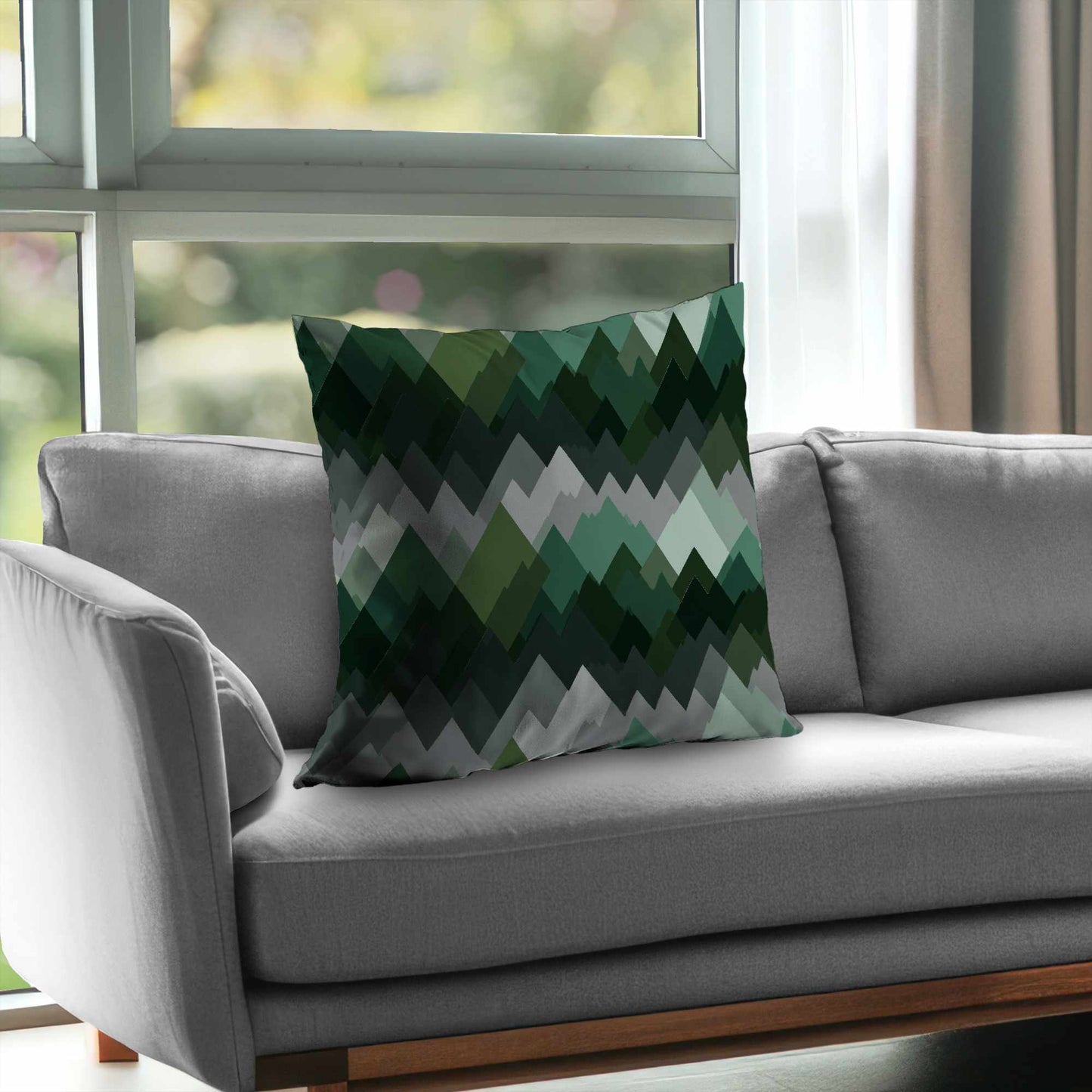 Coussin décoratif Evergreen Peaks en sergé de polyester - Accessoire de décoration intérieure
