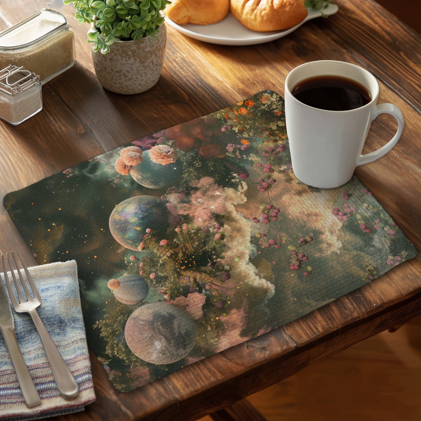 Bloom space Braided Polyester Placemat for Home Decor