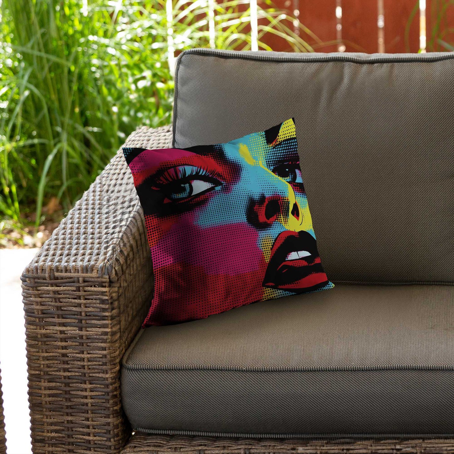 Coussin décoratif en sergé de polyester à motifs de bandes dessinées - Accessoire de décoration élégant pour la maison