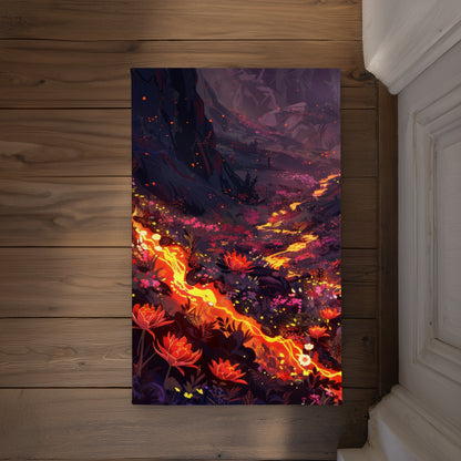 Bloom and Eruption Red Indoor Outdoor Door Mat | Home Decor
