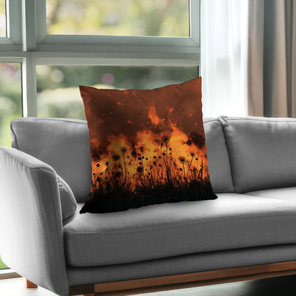 Ablaze Poly Twill Throw Pillow - Stylish Home Decor Accent