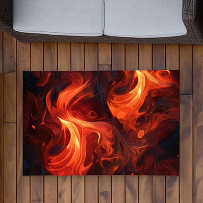 Fires of Heck - Black Outdoor Area Rug for Home Decor