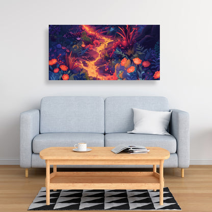 Burning Flowers - Pink Canvas Art for Home Decor | Stylish Decor