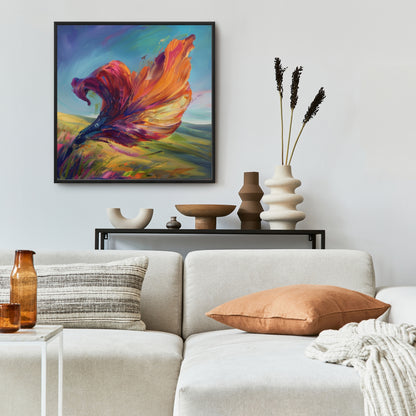 The leaf - 36"x36" Framed canvas
