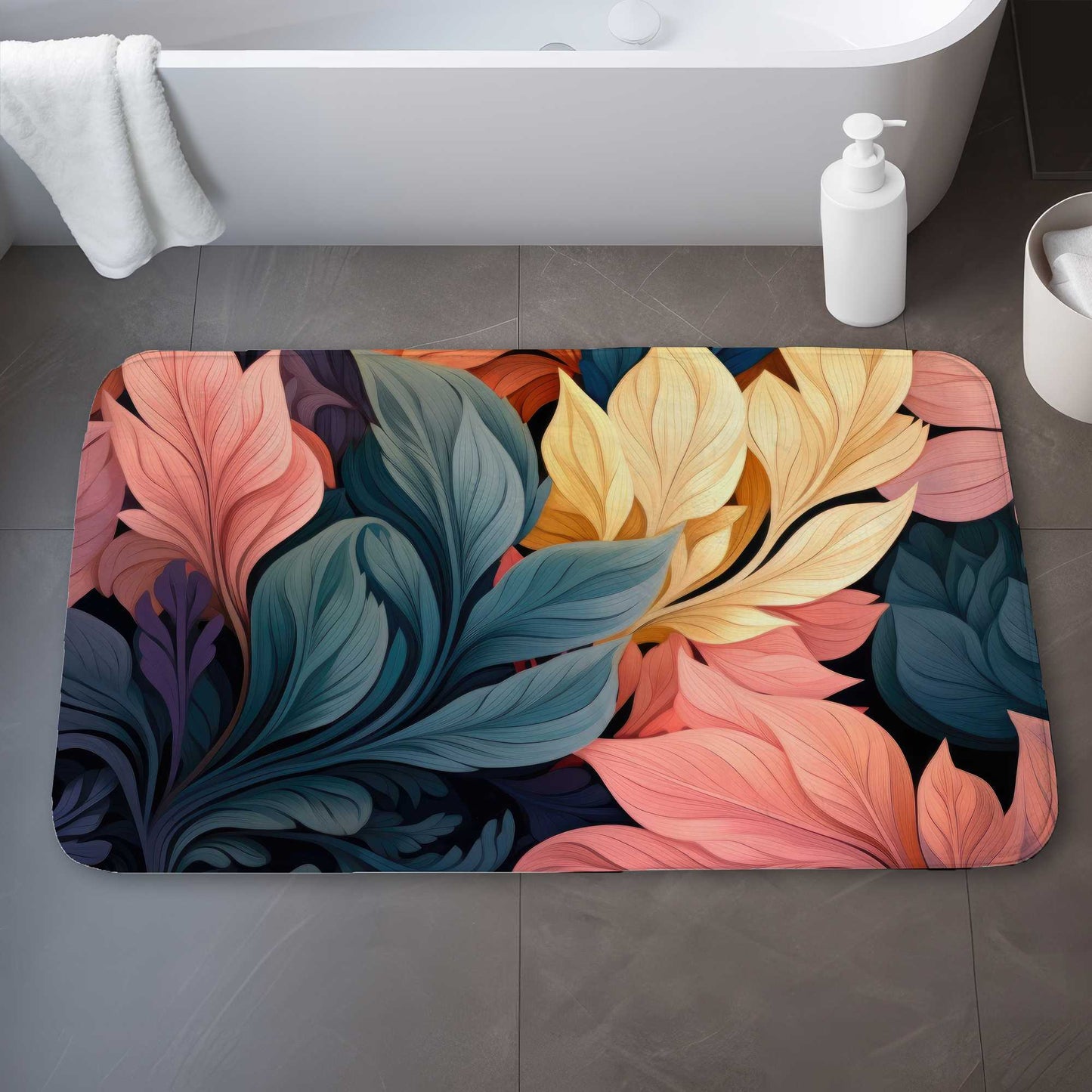 Tapis de bain Pastel Bloom | Tapis décoratif doux et élégant
