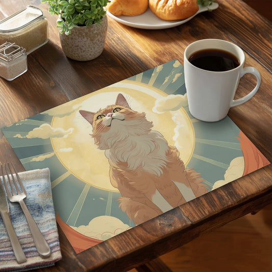Moewing Above - White Polyester Placemat for Home Decor