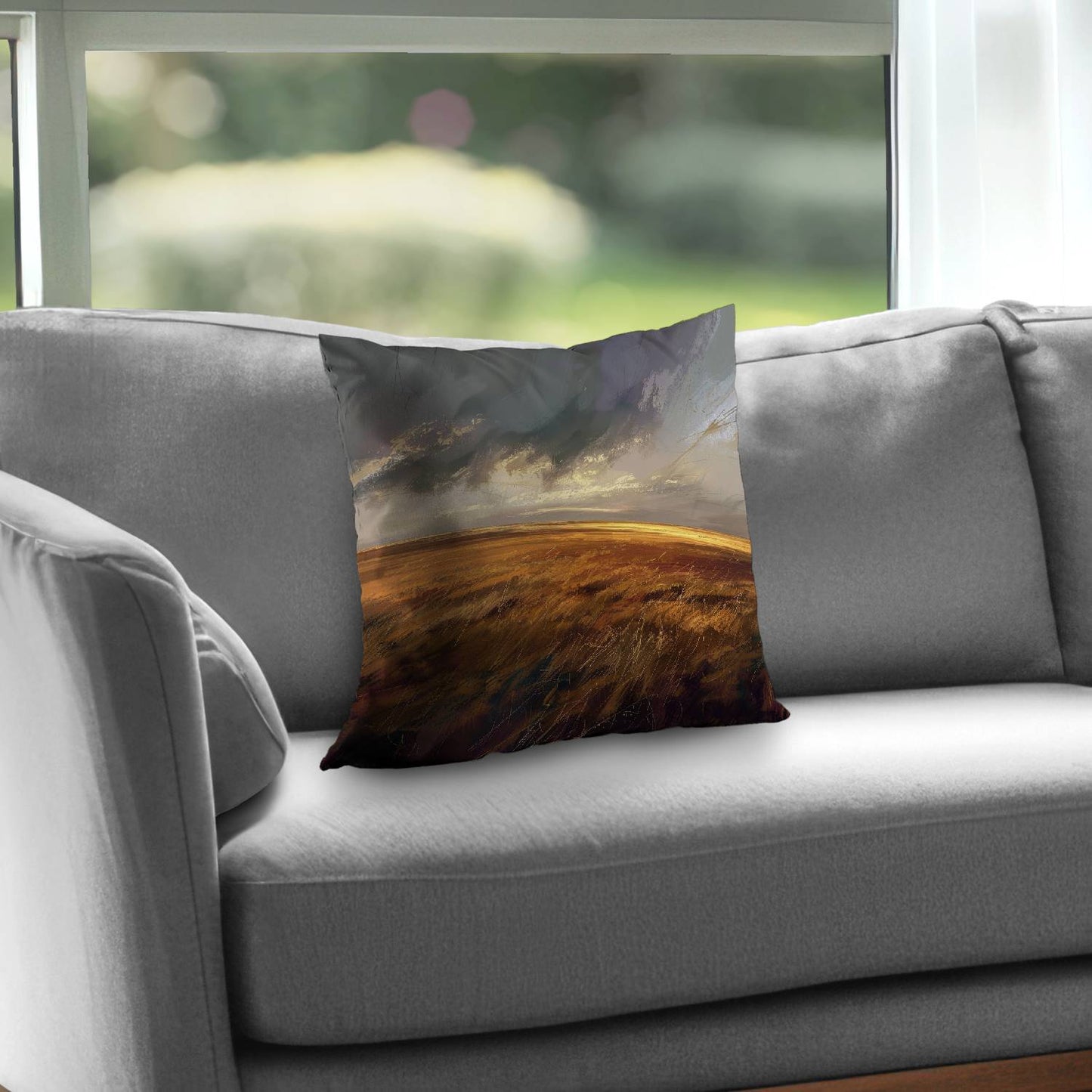 Before the storm Gold Poly Twill Throw Pillow - Home Decor