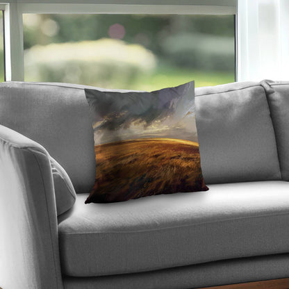 Before the storm Gold Poly Twill Throw Pillow - Home Decor