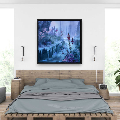 Valley of Ice - Gray Framed Canvas for Elegant Home Decor