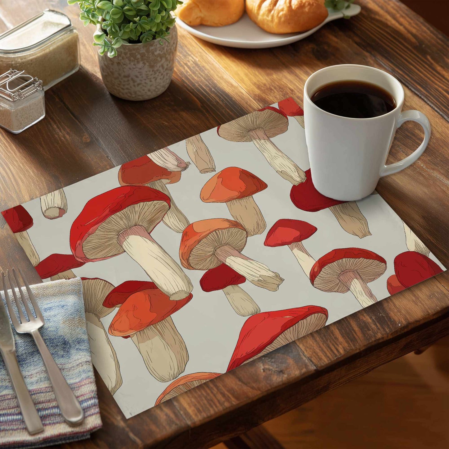 Nappe en polyester « Crimson Cap Dance » pour la décoration intérieure
