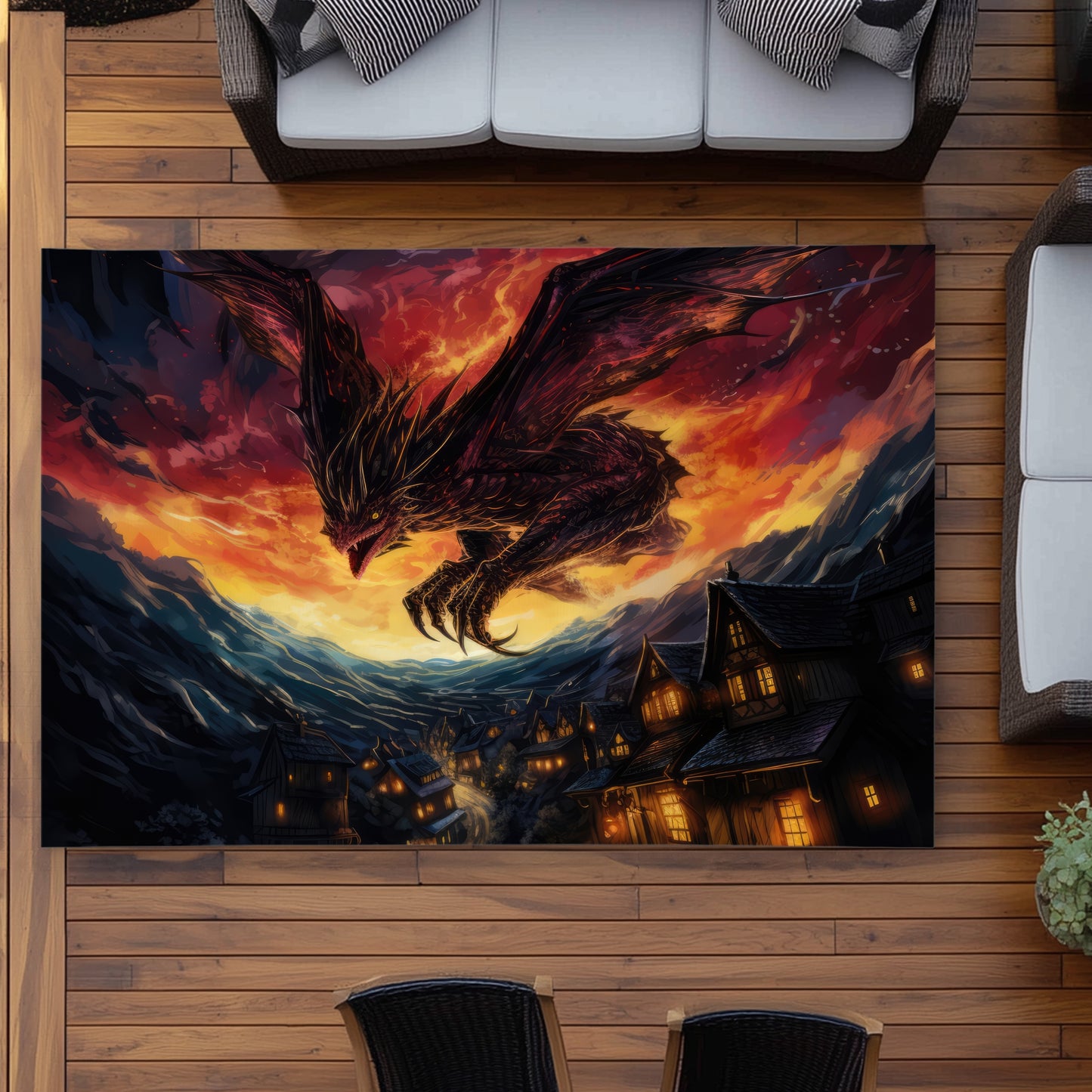 Back for Revenge - Blue Outdoor Area Rug for Home Decor