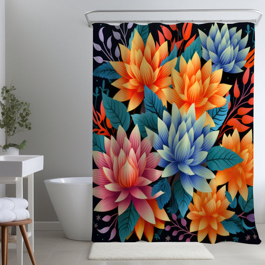 Color bouquet Turquoise Shower Curtain for Home Decor - Stylish
