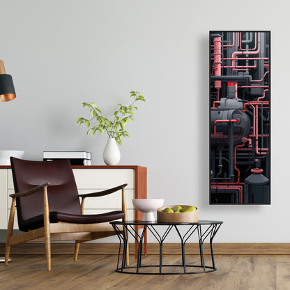 Dark pipes - 36"x36" Framed canvas