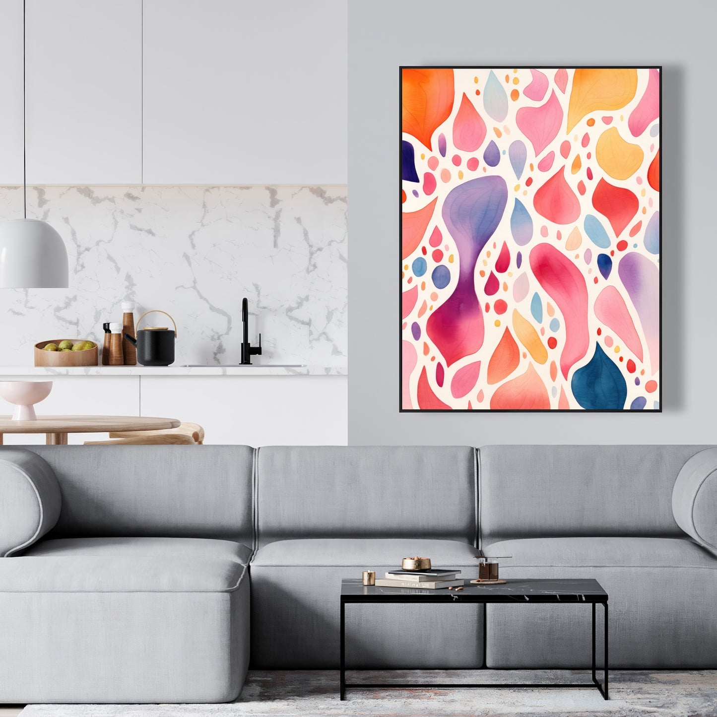 Splotches - 36"x36" Framed canvas