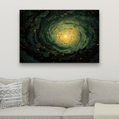 Swirling Gases - Black Canvas Art for Elegant Home Decor