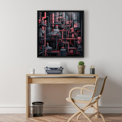 Dark pipes - 36"x36" Framed canvas