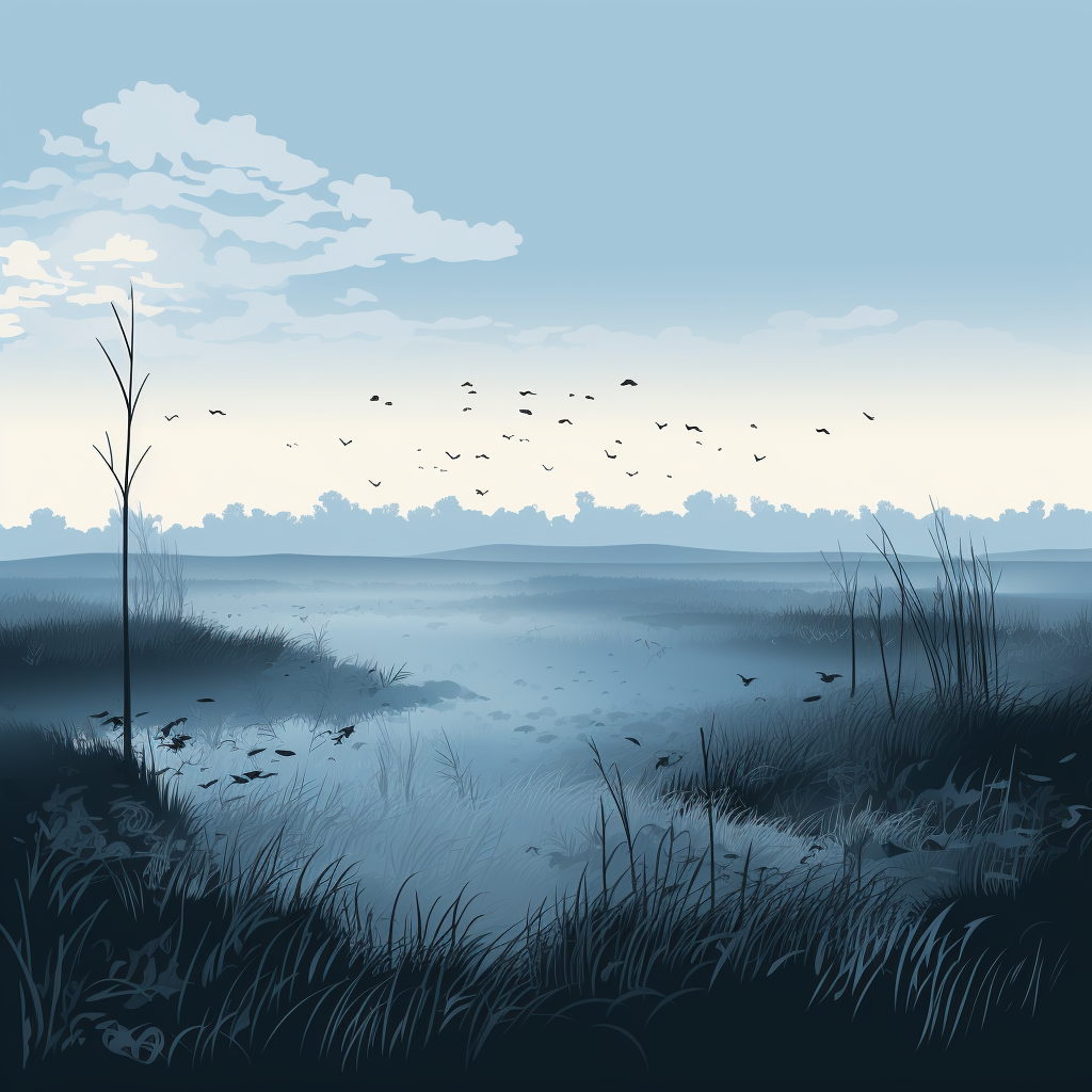 Evening Marsh Gray Poly Twill Throw Pillow | Decor Insert