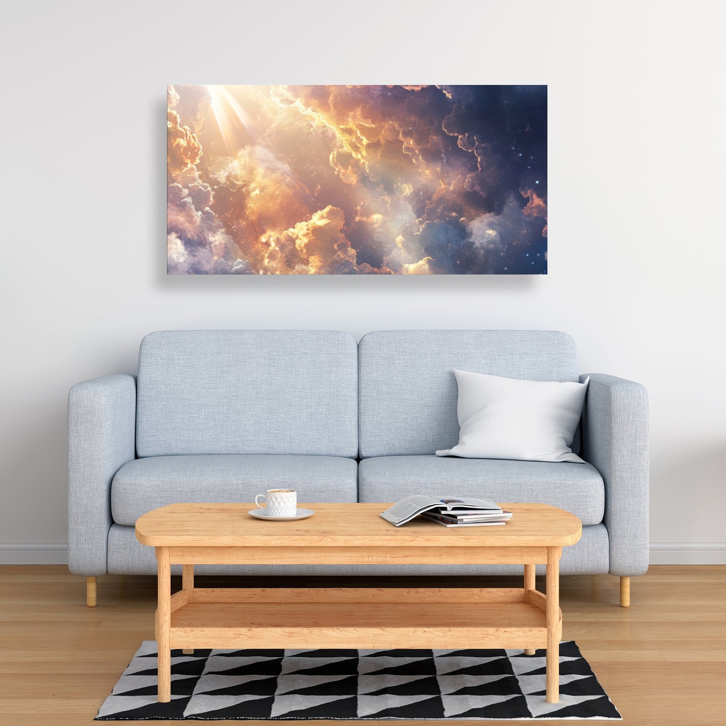 Piercing Light - Blue Canvas Art | Modern Design