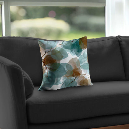 Translucent Leaves Gold Poly Twill Throw Pillow - Home Decor