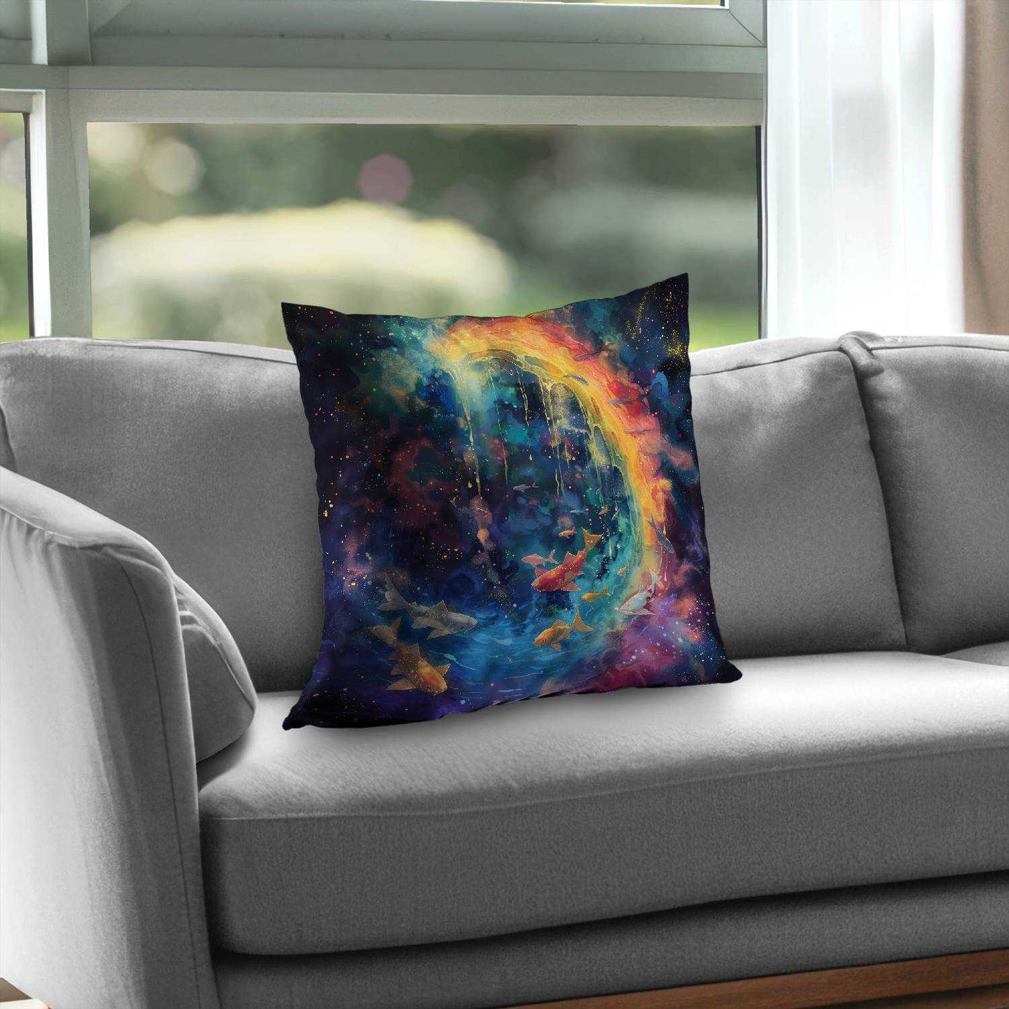 Milky Wave Poly Twill Throw Pillow - Stylish Home Decor