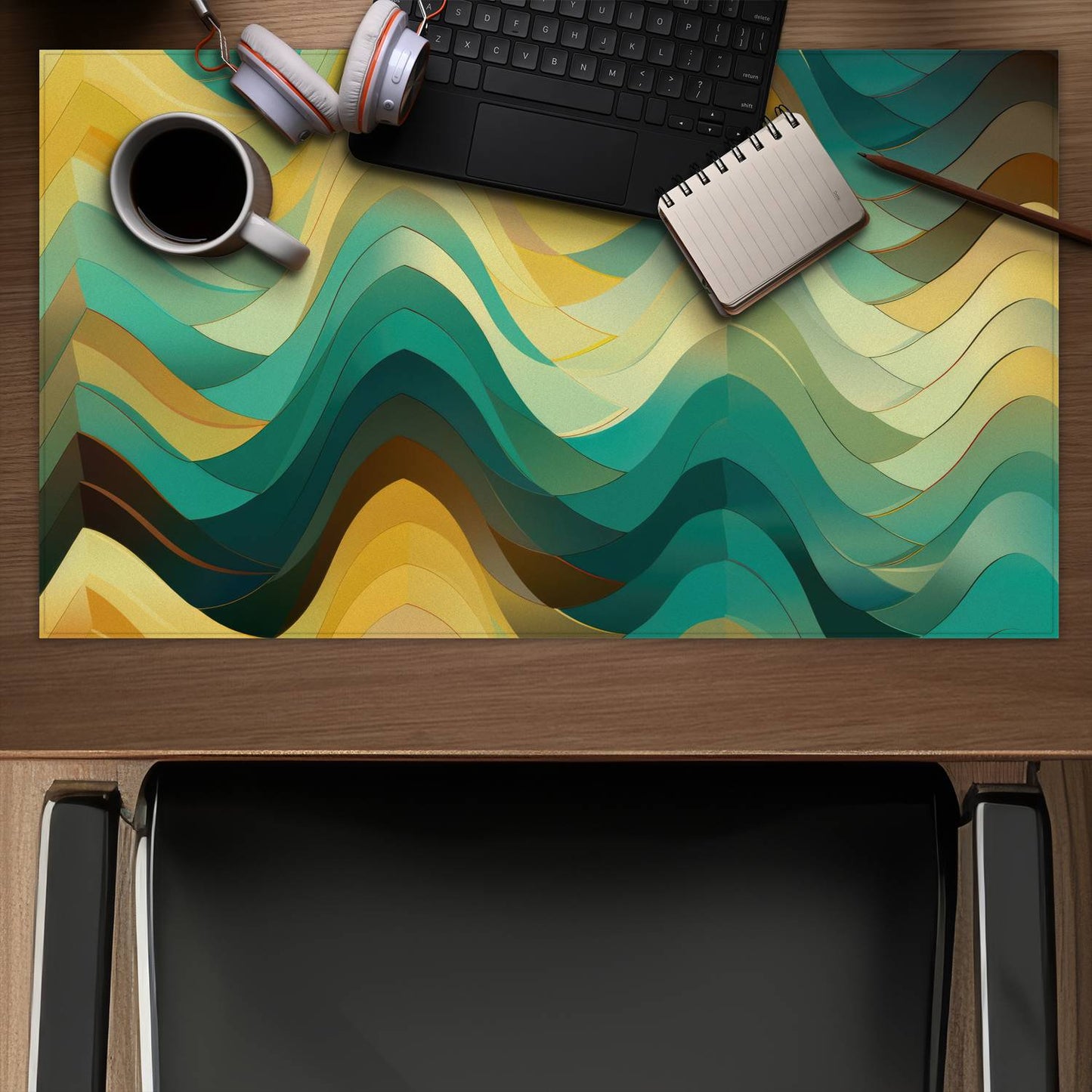 Jagged Luxury Orange Desk Mat | Stylish Home Decor Accessory
