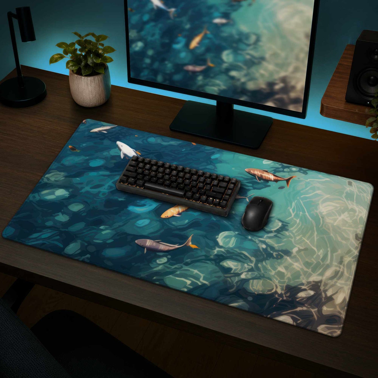 Tapis de bureau Swim Ahead – Décoration d'intérieur élégante, surface durable