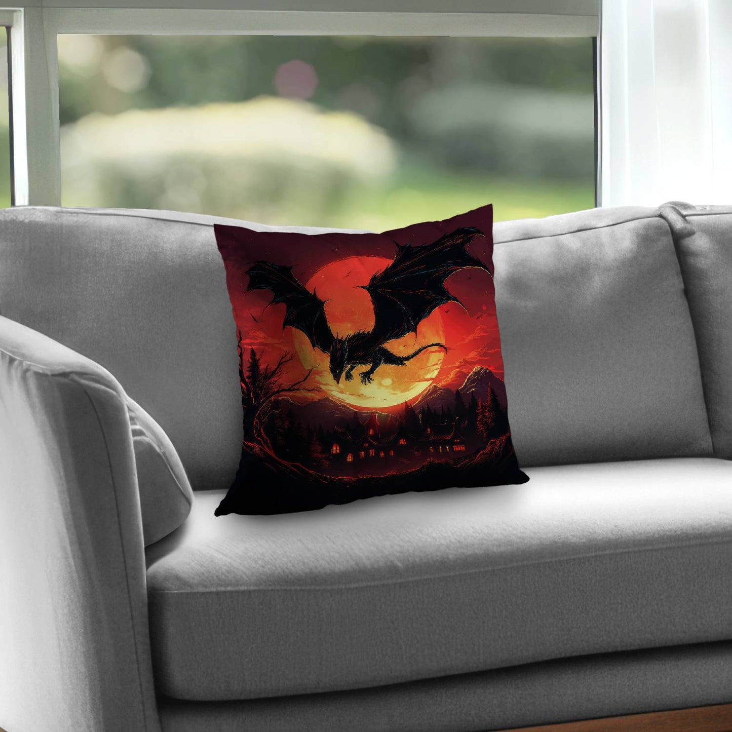 The dragon's wrath - poly twill throw pillow | home decor
