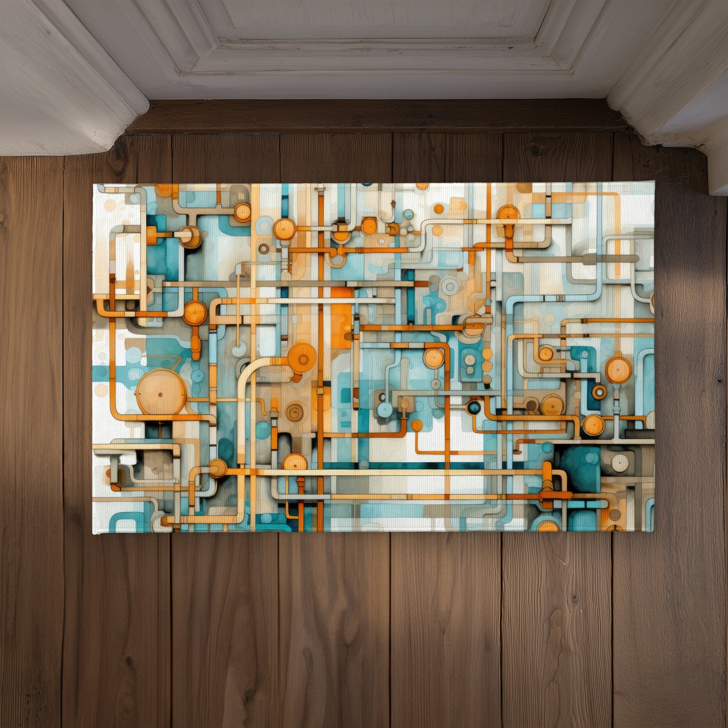 Like Clockwork Gold Indoor Outdoor Door Mat | Home Decor